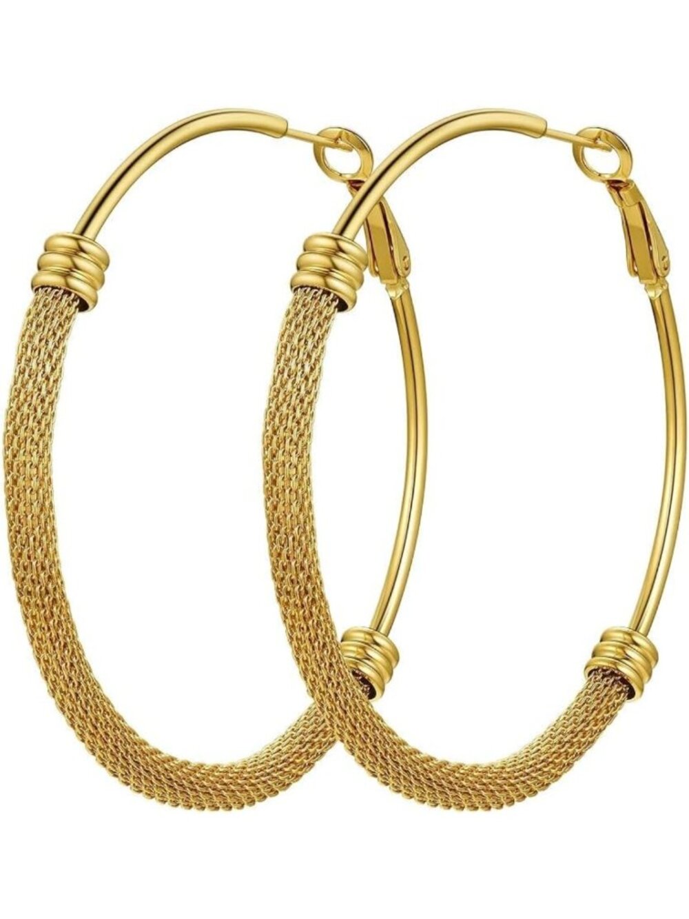 Elegant 14K Gold Plated Hoop Earrings for Women | Durable Stainless Steel Design